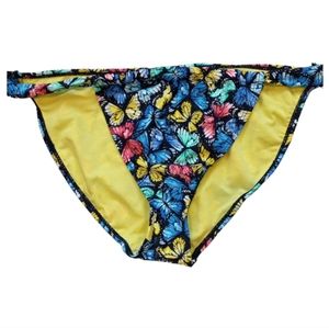 Swim Bottom Hi Rise Cool Vibrant Botanical Nylon Spandex Soft XL Full Back Cover